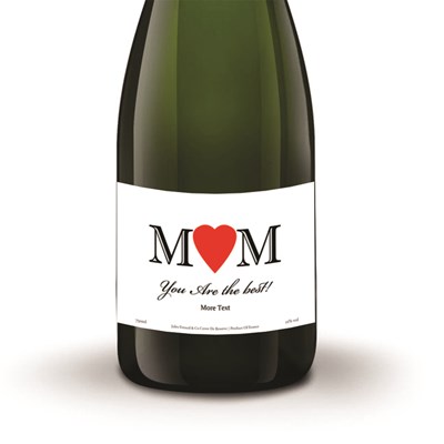 Personalised Champagne - Heart Mam